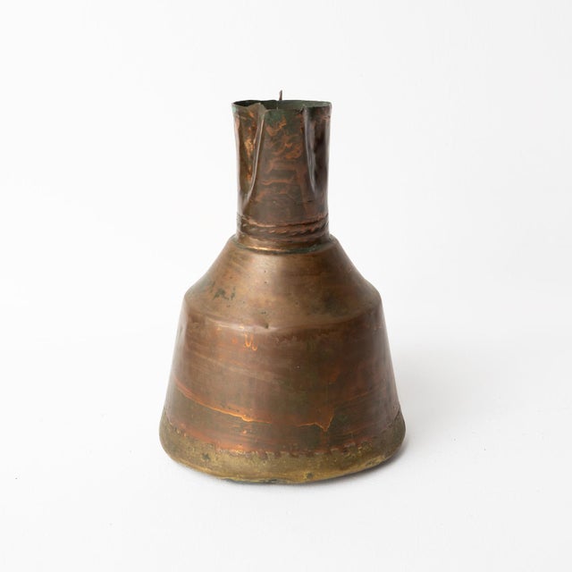 Metal Antique Islamic Primitive Copper Water Jug Ewer, Ottoman Empire, 19th Century For Sale - Image 7 of 11