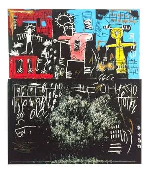 Jean Michel Basquiat Estate Fine Art Lithograph Pop Art Print " Black Tar and Feathers " 1982