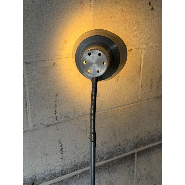 1950s Mid-Century Modern Metal Floor Lamp With Adjustable Dual Shades For Sale - Image 9 of 13