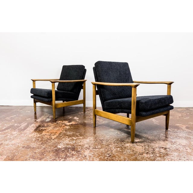 Wood GFM 142 Armchairs by Edmund Homa for Gościcńskie Furniture Fabryki, 1960s, Set of 2 For Sale - Image 7 of 18