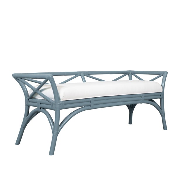 Coastal Charlotte Bench - Regatta Blue For Sale - Image 3 of 7