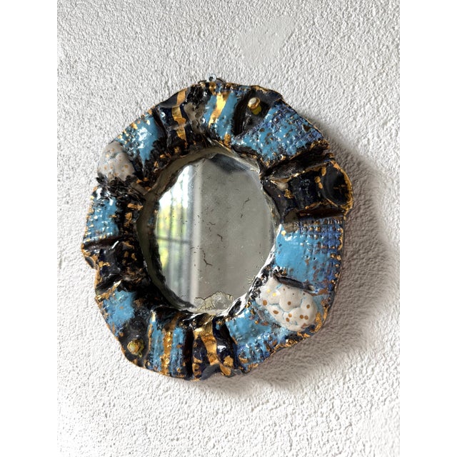 Vintage Ceramic Mirrors, 1950, Set of 2 For Sale - Image 6 of 18
