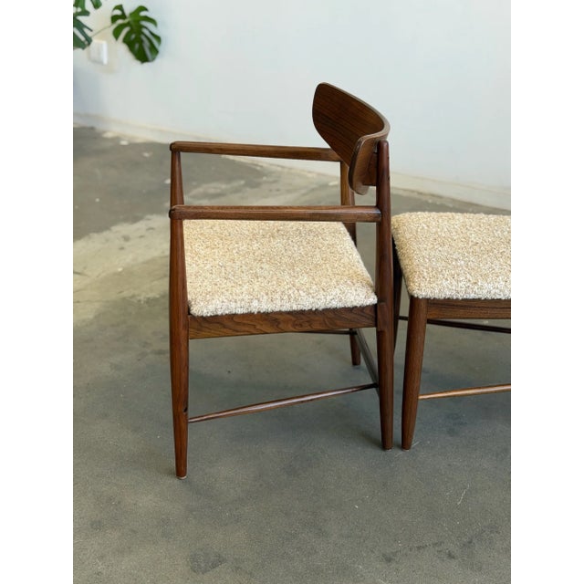 1950s Sculptural Walnut Dining Chairs - Set of Six For Sale - Image 12 of 18