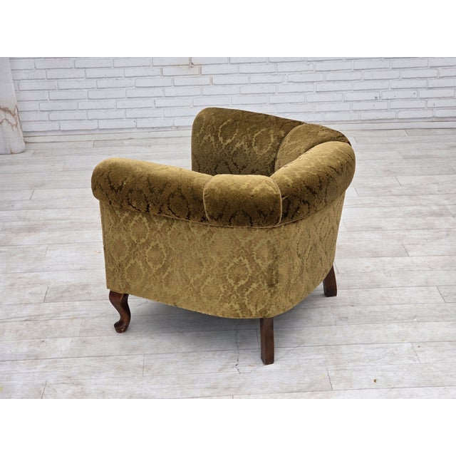 Danish Relax Chair in Velour and Beech, 1950s For Sale - Image 14 of 18