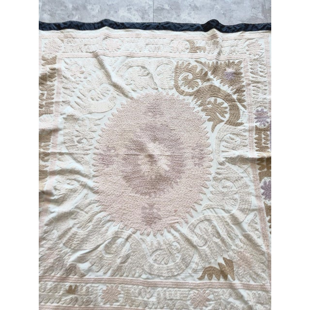 Hand-Embroidered Vintage Suzani from Bukhara, circa early 1960s. Dimension; 52'' x 57'' inches / 133 x 144 cm / 4'4'' x...