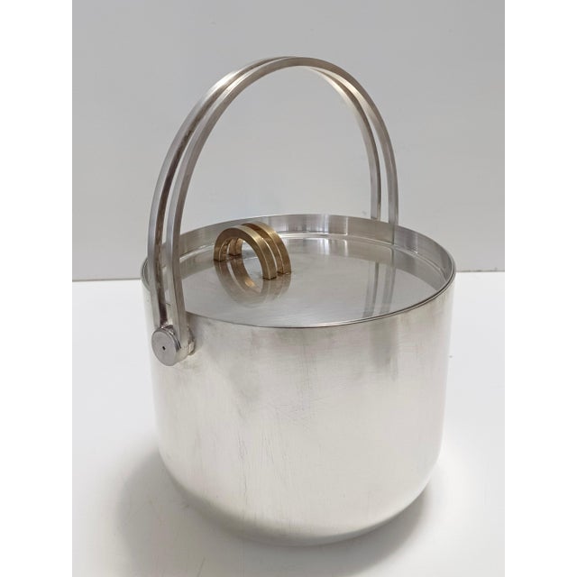 Silver Plated Ice Bucket attributed to Ambrogio Pozzi for Padova Argenti, 1970s For Sale - Image 6 of 14