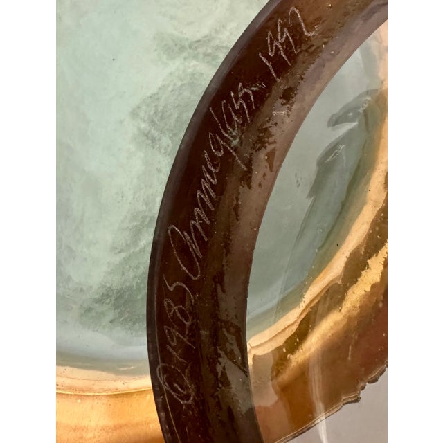 Mid-Century Modern 1990s Annieglass, 4 12" Dinner Plates or Chargers, Roman Vintage, Signed and Dated For Sale - Image 3 of 8