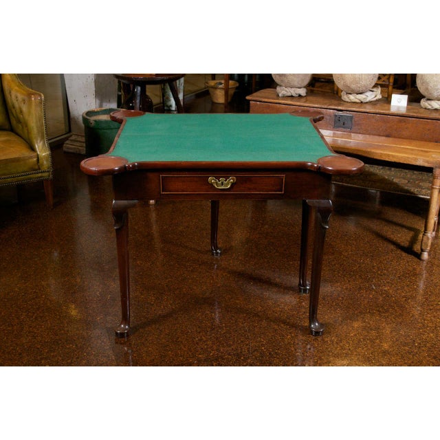 Georgian mahogany game table. English. Made in the 18th century.