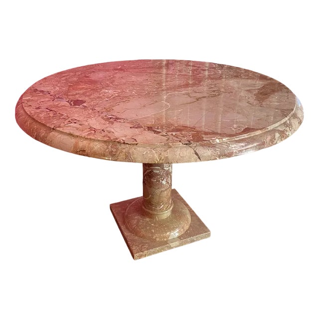 Vintage Pink Marble Table, 1970s For Sale