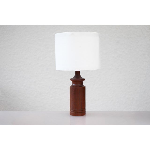 Wood Modern Scandinavian Teak Table Lamp For Sale - Image 7 of 15