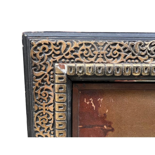 Victorian Brass Framed Triptych Mirror With "Just Hatched" Oil Paintings For Sale - Image 10 of 13