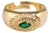 Emerald & Diamond Gold Vermeil Statement Ring, Size 8 For Sale