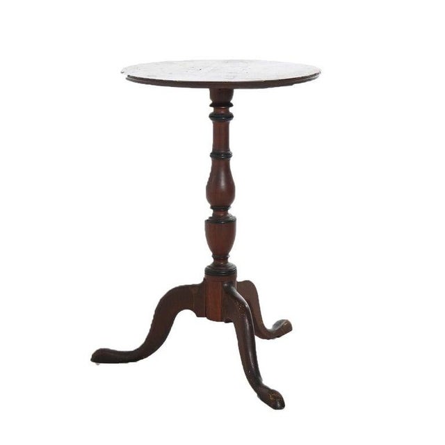 Queen Anne Antique 18th Century Queen Anne Mahogany Candle Stand C1780 For Sale - Image 3 of 7