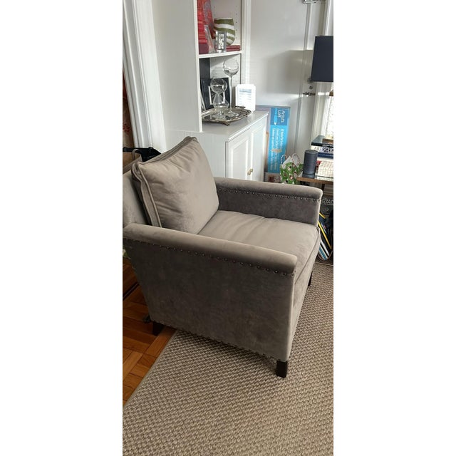 Lillian August club chair with nail head detail. Have 2 if needed