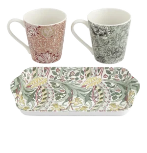 Spode Morris & Co Melamine Tray & Porcelain Mug Set