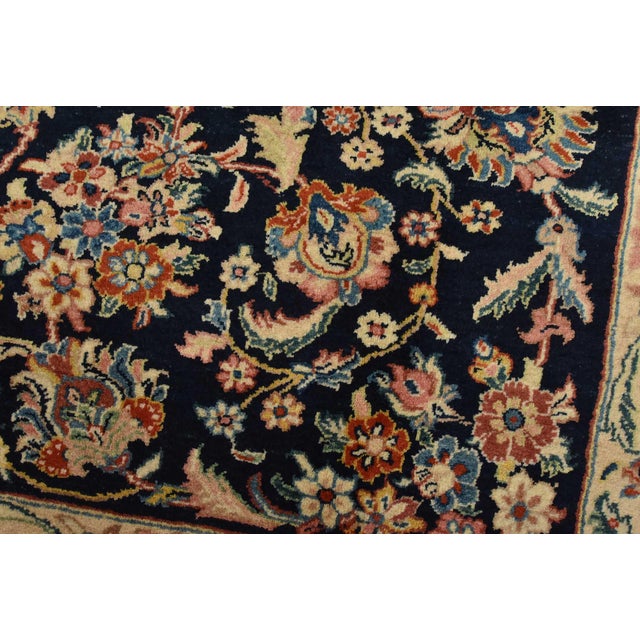Sarouk Rug 7’1” X 9’11” Blue Wool Vintage Traditional Hand-Knotted Carpet For Sale - Image 4 of 15