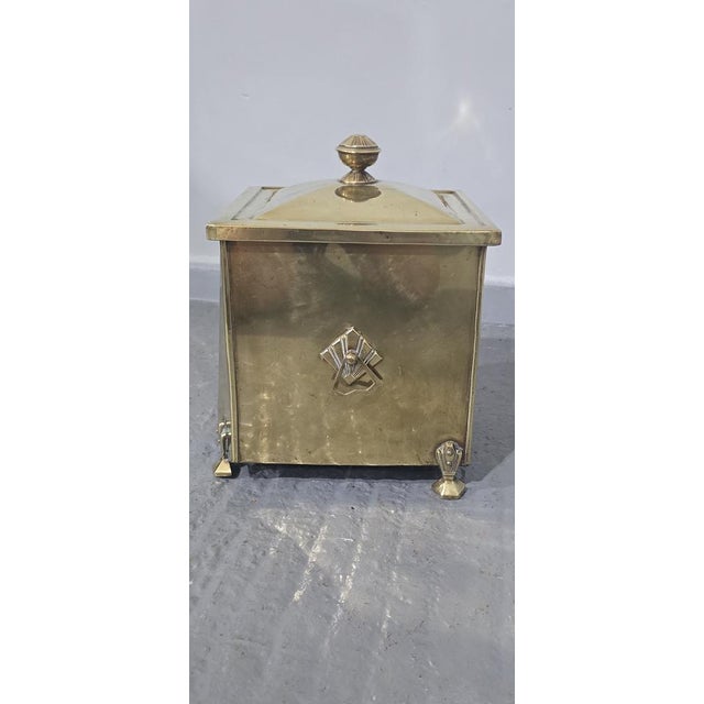 Art Deco Brass Coal Bin, 1920 For Sale - Image 6 of 8