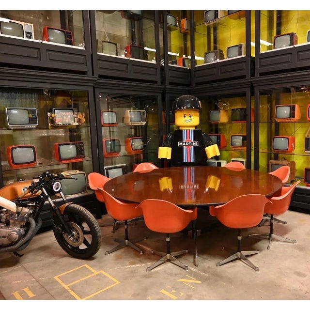 Mid-Century Orange Fibreglass Shell Chair attributed to Herman Miller for Charles Eames, 1970s For Sale - Image 3 of 9