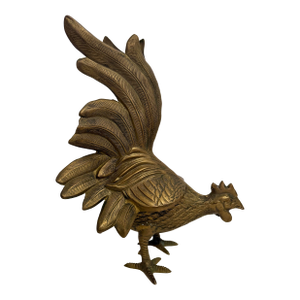 Life Size Brass Rooster Sculpture