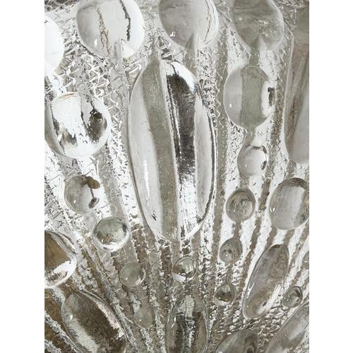 Vintage Swedish Sculptural Glass Ceiling Fixture with Floral Rosette, 1970 For Sale - Image 15 of 18