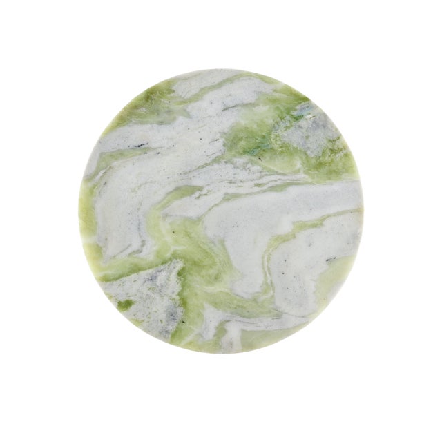 Contemporary Currey & Company Turner Green Onyx Accent Table For Sale - Image 3 of 3