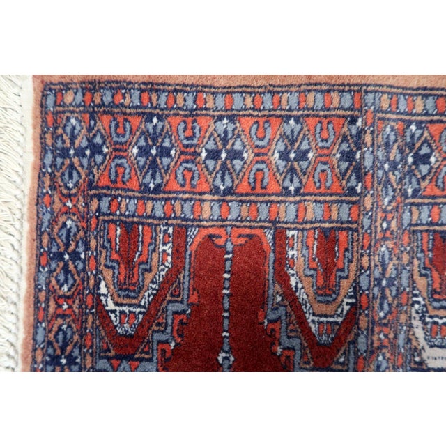 1960s 1960s, Handmade Vintage Pakistani Lahore Prayer Rug 1.9' X 1.9' For Sale - Image 5 of 10