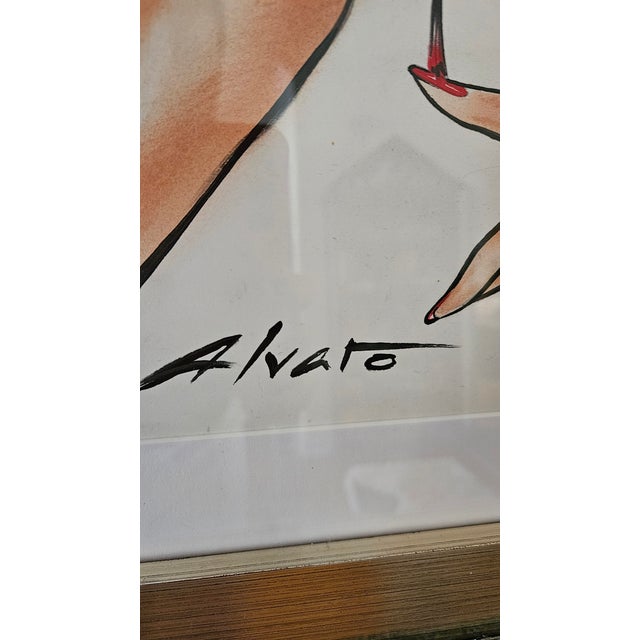 Contemporary Late 20th Century “Joey New York” Mixed Media on Paper Signed Alvaro For Sale - Image 3 of 15