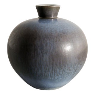 Light Blue Stoneware Vase by Berndt Friberg for Gustavsberg, 1970s For Sale
