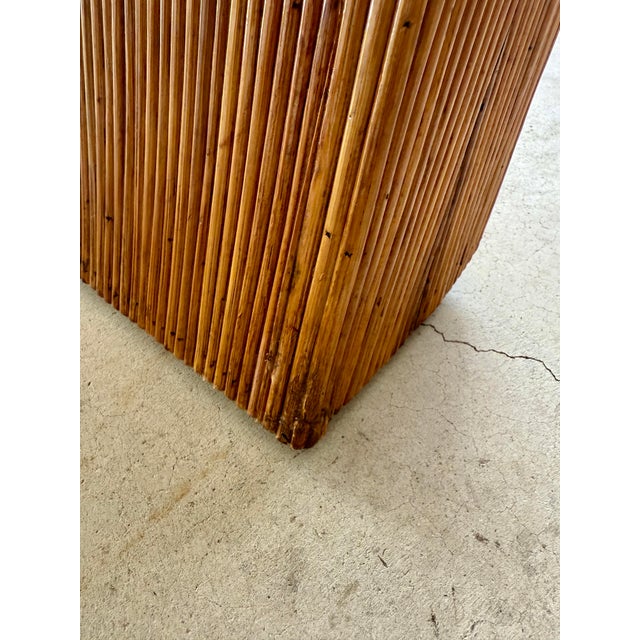 Mid-20th Century Restored Organic Modern Pencil Rattan Console Table For Sale - Image 9 of 12