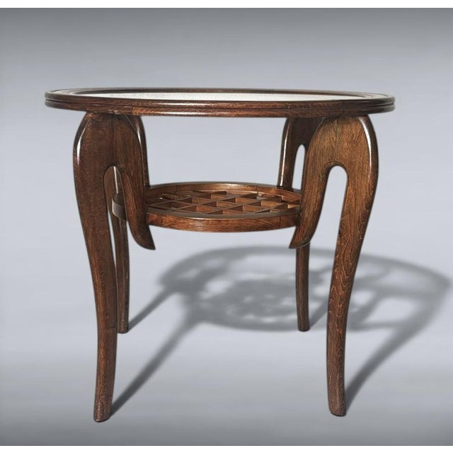 Paolo Buffa Mid 20th Century Paolo Buffa Style Art Deco Italian Walnut Side Table With Beveled Glass Top For Sale - Image 4 of 18