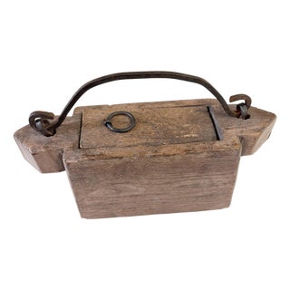Rare Indian Teak Ghee Pot From Rajasthan - 19th Century For Sale