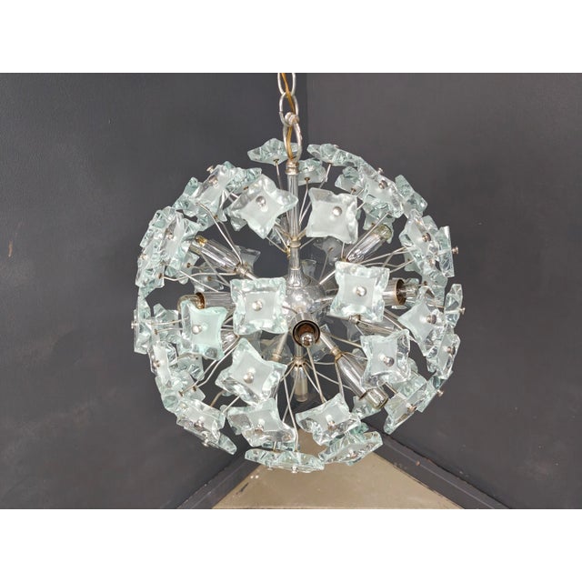 Blue Brutalist Sputnik Chandelier in Glass, 1970s For Sale - Image 8 of 16