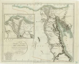 Antique Map of Egypt with Detailed Inset of the Nile Delta, 1799