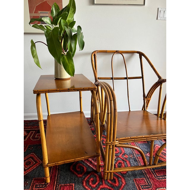1950s Mid Century Bent Bamboo Side Table End Table For Sale In West Palm - Image 6 of 7