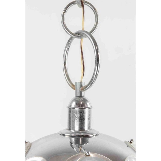 Vintage Chromed Metal and Glass Pendant Lamp by Oscar Torlasco, 1970s For Sale - Image 3 of 8