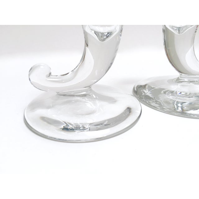Vintage Glass Horn Taper Candle Holders A Pair Chairish