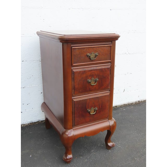This beautiful Pair of Nightstands is made of wood, solid wood, walnut, burlwood, veneer, and metal. The Tables were...
