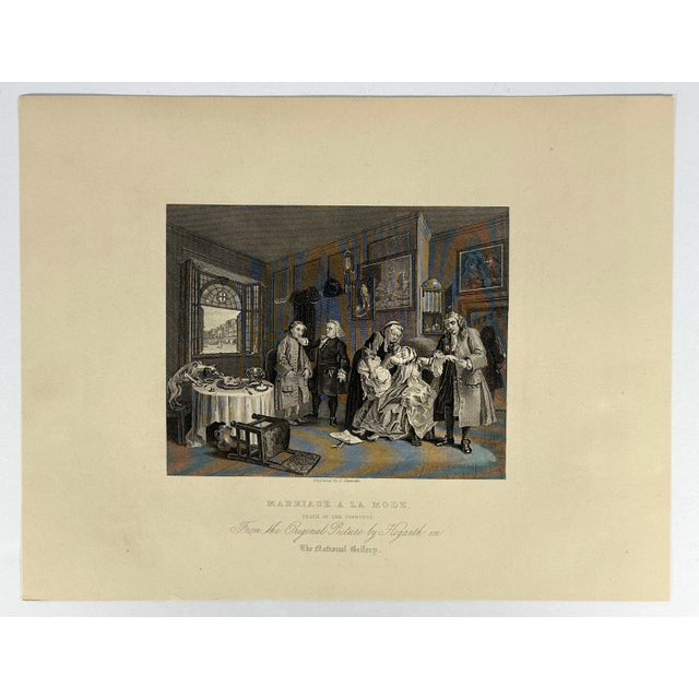 Paper Antique Hogarth Steel Engravings: Marriage A La Mode, Set of 6 c. 1880 For Sale - Image 7 of 9