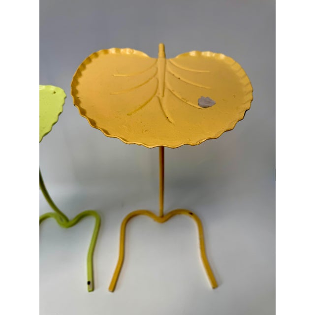 Metal Pair of Vintage Lily Pad Nesting Tables, Attributed to John Salterini For Sale - Image 7 of 14