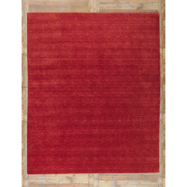 Red Modern Style Red Area Rug - 08'03 X 10'00 For Sale - Image 8 of 9