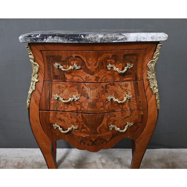 Wood 20th Century Louis XV Marquetry Parlor Cabinet For Sale - Image 7 of 18