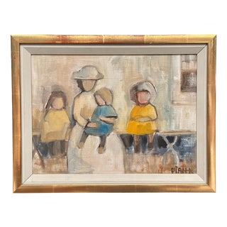 Pia Hesselmark‑Campbell, Familj, 1950s, Oil on Canvas, Framed For Sale