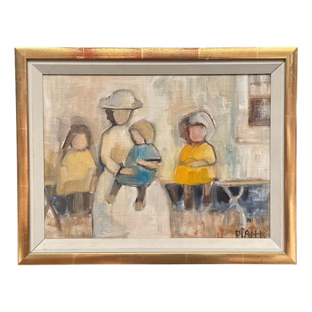 Pia Hesselmark‑Campbell, Familj, 1950s, Oil on Canvas, Framed For Sale