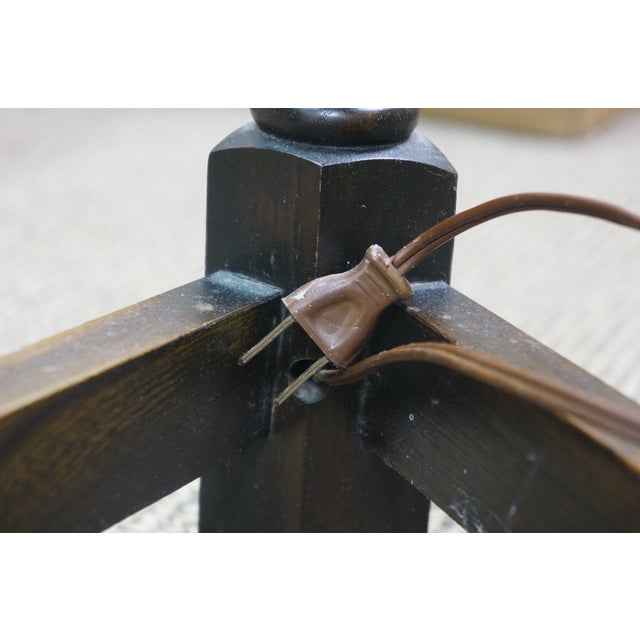 1950s Frederick Cooper Mid Century Oak Clover Table Floor Lamp Stand 42" For Sale - Image 15 of 16