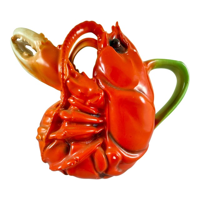 Royal Bayreuth Bavarian Porcelain Figural 7 Inch Lobster Pitcher For Sale