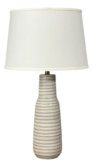 1960s Gordon & Jane Martz, Large Table Lamp, Light Grey Ceramic, Usa