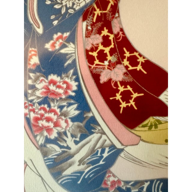 1960s 1960s Mid-Century Modern Geisha Wall Art by Hisashi Otsuka - Framed For Sale - Image 5 of 12