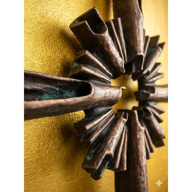 Monumental Brutalist Bronze Cross / Wall Sculpture attributed to Walter Haaf, Germany, 1960s For Sale - Image 10 of 18