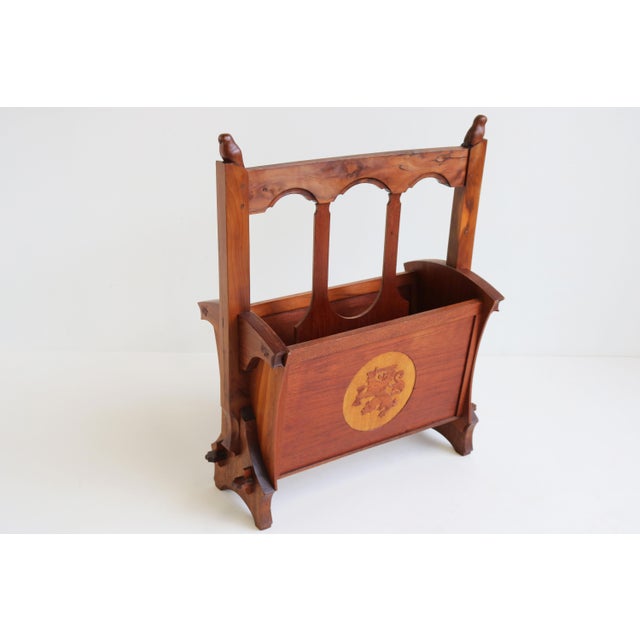 Antique Dutch Amsterdam School Magazine Rack, 1920s For Sale - Image 4 of 12
