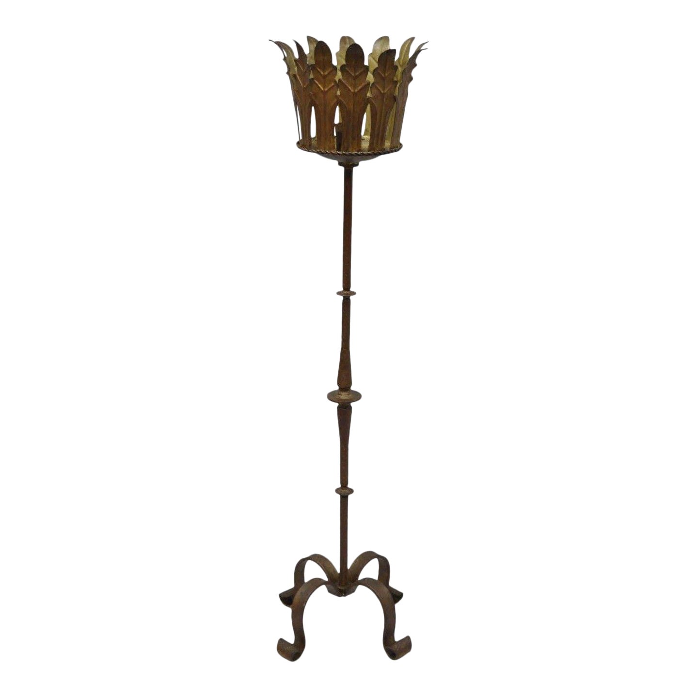 Gold Gilt Iron Gothic Floor Candle Holder Stand Chairish